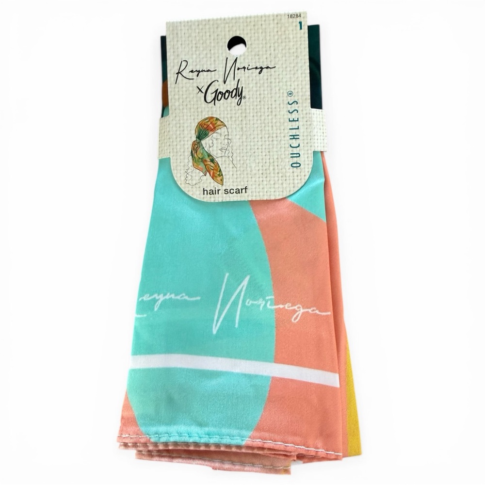 Goody Ouchless Teal and Coral Printed Hair Scarf